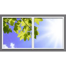 Sada 2 led stropních panelů s motivem javorových listů (bílý rámeček)