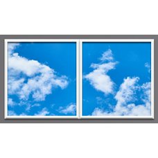 Sada 2 led stropních panelů s motivem nebe (bílý rámeček)
