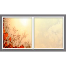 Sada 2 led stropních panelů s motivem podzimních listů (bílý rámeček)