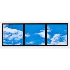 Sada 3 led stropních panelů s motivem nebe (černý rámeček)